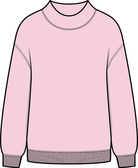 Softstone Brushed Fleece Mockneck- Ballet Pink