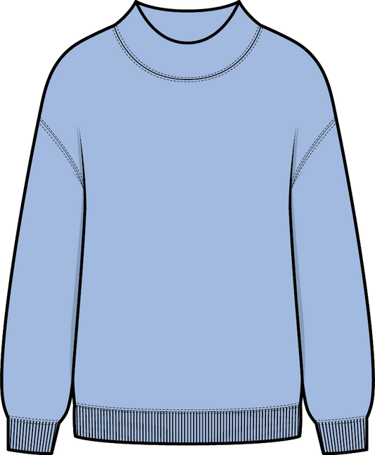 Softstone Brushed Fleece Mockneck - Ice Blue