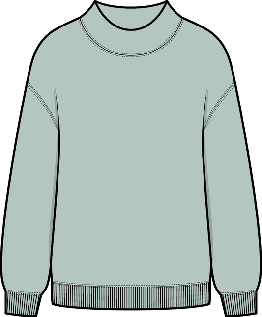 Softstone Brushed Fleece Mockneck - Surf Spray