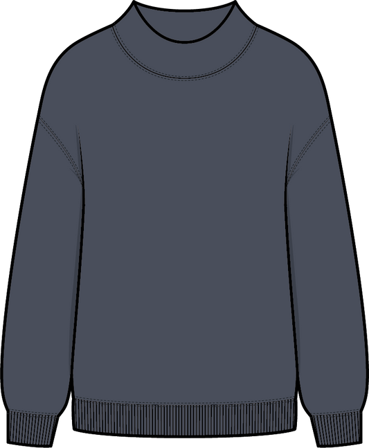 Softstone Brushed Fleece Mockneck - Vintage Navy