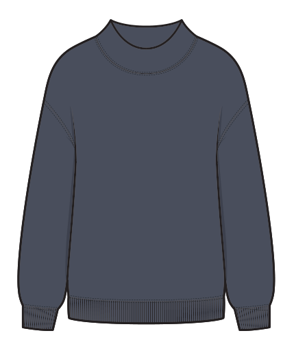 Softstone Brushed Fleece Mockneck - Vintage Navy